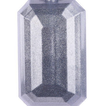 8"L X 5"W GLITTER RECTANGLE GEM ORNAMENT - SILVER - XJ716826