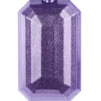 7"L X 4"W GLITTER RECTANGLE GEM ORNAMENT - LAVENDER - XJ717013