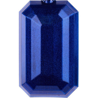 7"L X 4"W GLITTER RECTANGLE GEM ORNAMENT - ROYAL BLUE - XJ717025