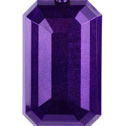 8"L X 5"W GLITTER RECTANGLE GEM ORNAMENT - PURPLE - XJ717223