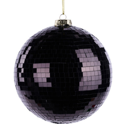120MM MIRROR BALL ORNAMENT - BLACK - XJ717702