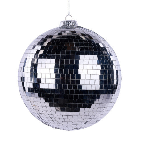 120MM MIRROR BALL ORNAMENT - SHINY SILVER - XJ717726