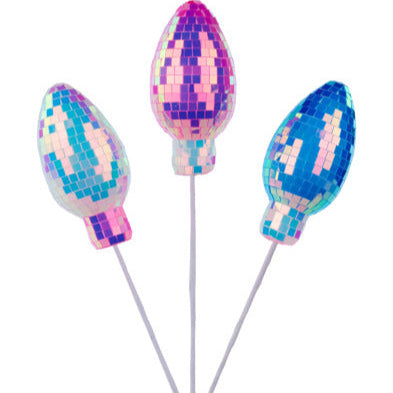16.75"L IRIDESCENT LIGHT BULB PICK X3 - BLUE/WHITE/PINK - XS144077