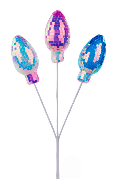 16.75"L IRIDESCENT LIGHT BULB PICK X3 - BLUE/WHITE/PINK - XS144077