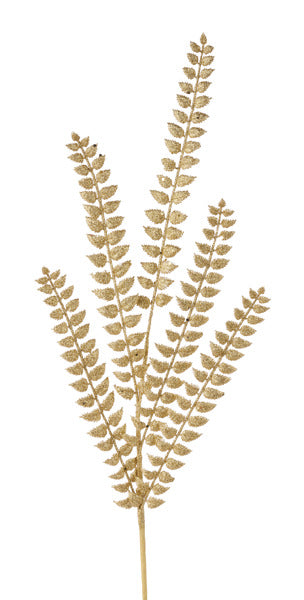 37"L GLITTERED FERN SPRAY - GOLD - XS205708