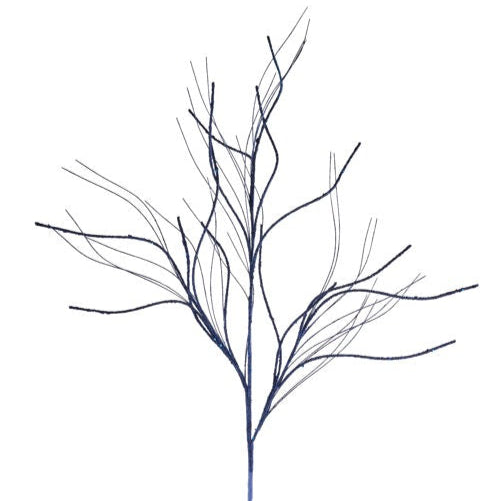 35"L GLITTER WISPY TWIG SPRAY - NAVY BLUE - XS238219