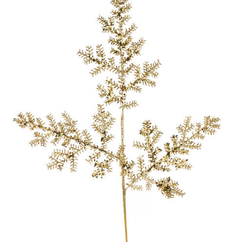29"L GLITTER/SEQUIN ARBORVITAE SPRAY - GOLD - XS238508