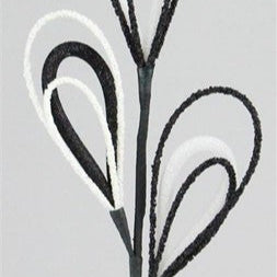 18"L GLITTER BEADED LOOP/TUBING SPRAY - BLACK/WHITE - XS9731NE