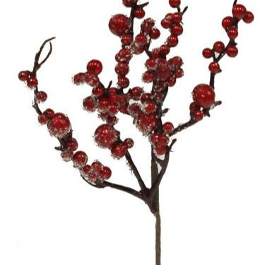 14"L ICED SOFT BERRY PICK - RED WITH ICE - XX195524