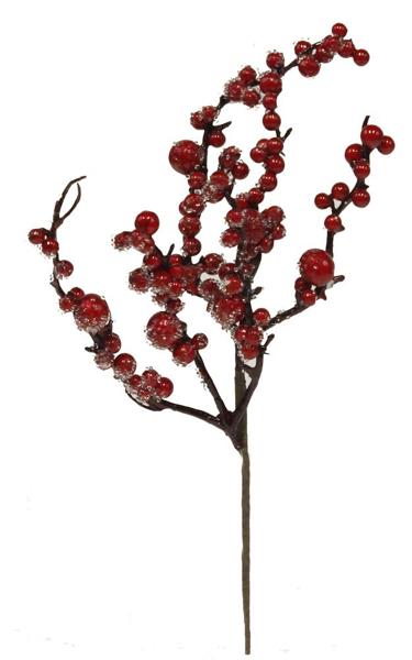 14"L ICED SOFT BERRY PICK - RED WITH ICE - XX195524