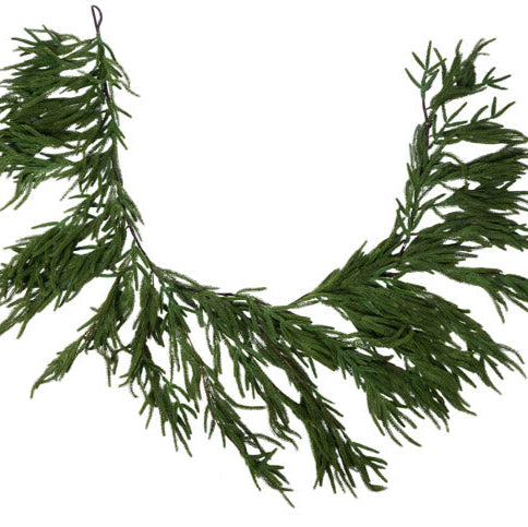 6'L R/T MIXED MING PINE MANTEL GARLAND - MULTI GREEN - XX974109