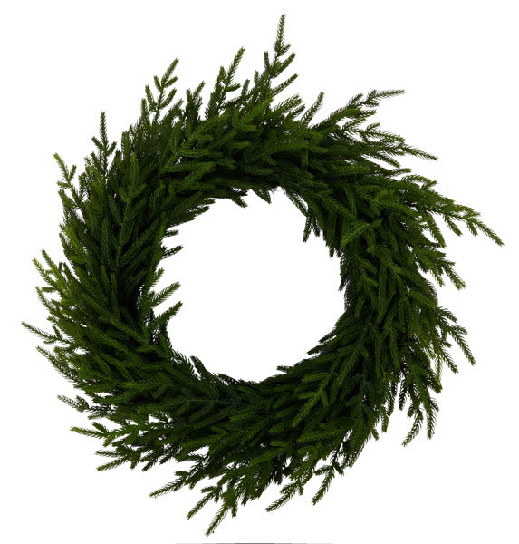 24"DIA R/T NORFOLK WREATH - GREEN - XX9811