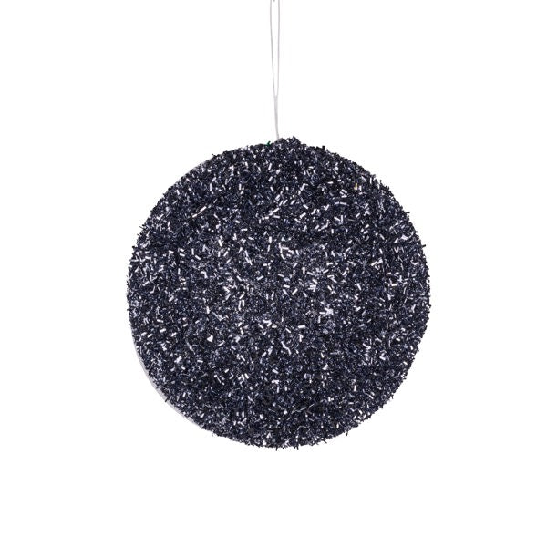 6"DIA V CUT FOIL GLITTER BALL - PEWTER - XY6527HM
