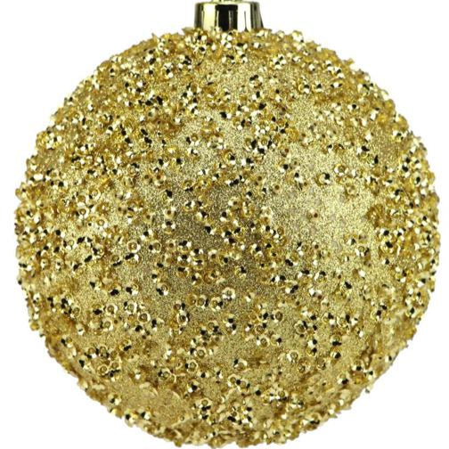 150MM SEQUIN/GLITTER BALL ORNAMENT - GOLD - XY881708