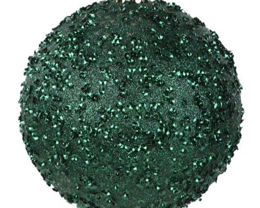 150MM SEQUIN/GLITTER BALL ORNAMENT - HUNTER GREEN - XY881711