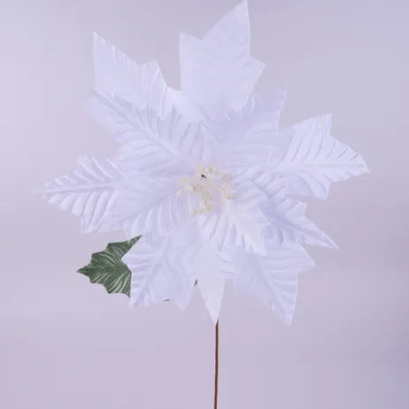 17.75"DIA X 24.75"L POINSETTIA STEM - WHITE - NF412327