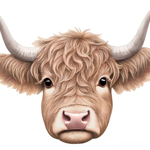 15.5"LX12.25"H HIGHLAND COW - TAN - MD175742