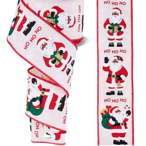 2.5"X10YD SANTA CLAUS - IVORY/WHITE/RED/DARKSKIN - RGF1952EX
