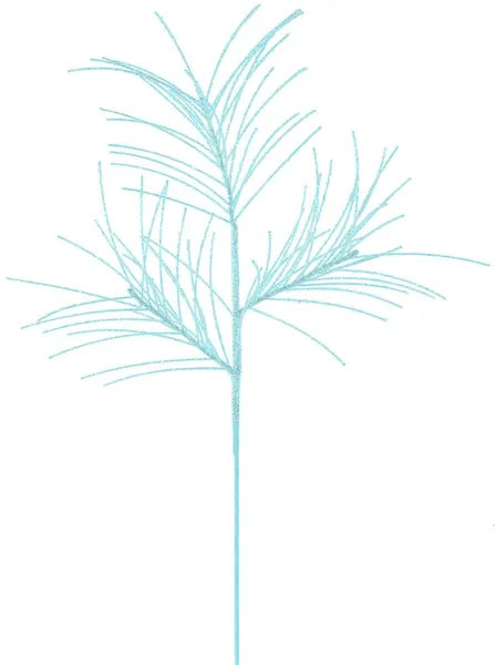 31"L GLITTERED PINE SPRAY - ICE BLUE - XS104860