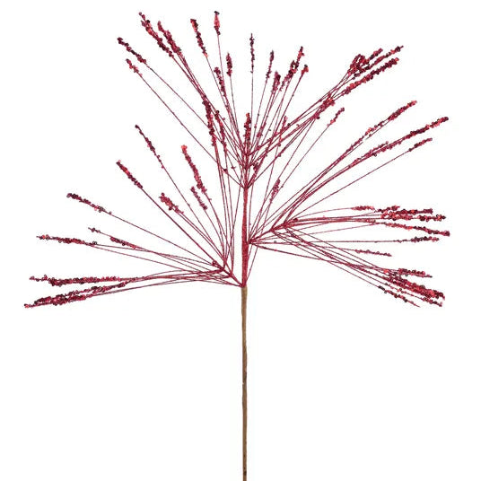 23"L GLITTER LONG NEEDLE PINE PICK - RED - XS255724