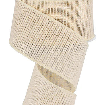 2.5"X10YD FAUX BURLAP - OFF WHITE - RGA1820