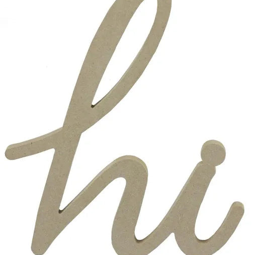 8.5"LX11"H MDF "HI" - NATURAL - AB2464