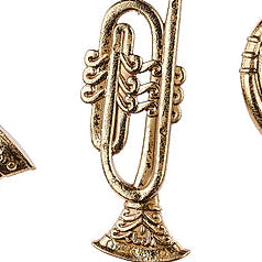 4.75-5"H FLAT INSTRUMENT ORNAMENT - GOLD - XJ745208-2