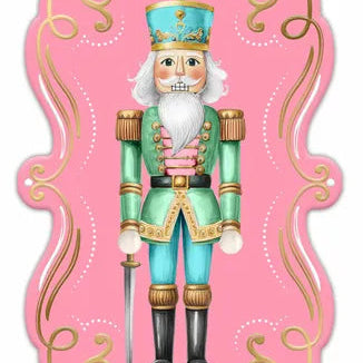 11.5"H X 6.75"L NUTCRACKER FRAME SIGN - PINK/ICE BLUE/MINT/GOLD/WHITE - MD179322