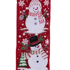 2.5"X10YD WINTER SNOWMEN - RED/WHITE/GREEN - RGH143524