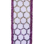 7/8"X10YD GLITTER HONEYCOMB - WHITE/MARDI GRAS - RGH741627