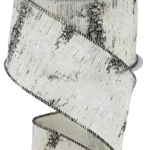 2.5"X10YD BIRCH BARK ON COTTON - CREAM/WHITE/BLACK/GREY - RGA1576C2