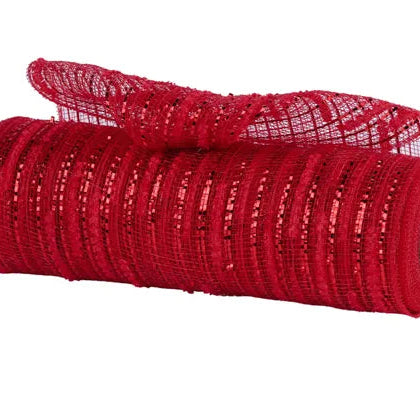 10.25"X10YD RANDOM DBL DRIFT/FOIL MESH - RED - RY812224