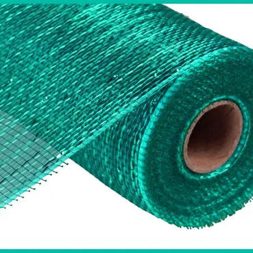 10"X10YD METALLIC MESH - TEAL - RE130160