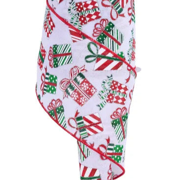 4"X10YD GIFT PACKAGES - RED/WHITE/GREEN/SILVER - RGF144527
