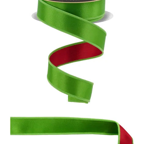 1.5"X10YD SATIN FUSED - D'LUX - FRESH GREEN/RED - LX400170