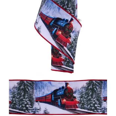 4"X10YD WINTER TRAIN - WHITE/RED/GREEN - LS12488R