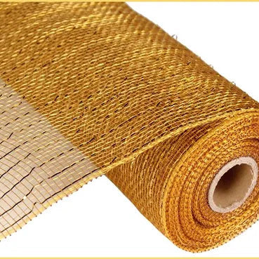 10"X10YD METALLIC MESH - GOLD/BROWN W/ GOLD FOIL - RE130108