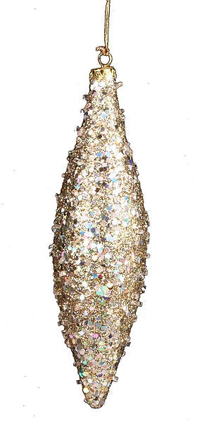GLITTER/BEAD ORNAMENT - PLATINUM - XY529132-1