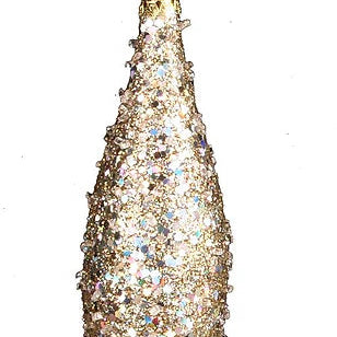 GLITTER/BEAD ORNAMENT - PLATINUM - XY529132-1