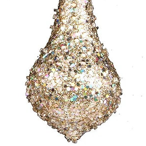 GLITTER/BEAD ORNAMENT - PLATINUM - XY529132-2