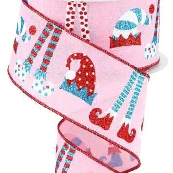 2.5"X10YD ELF HATS AND LEGS/ROYAL - LIGHT PINK/RED/TURQUOISE - RG0157115