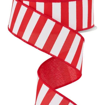 1.5"X10YD MEDIUM HORIZONTAL STRIPE - RED/WHITE - RGE111124