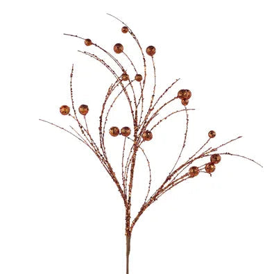 32"L GLITTER/SEQUIN BERRY FISHLINE SPRAY - COPPER - XS1619F2