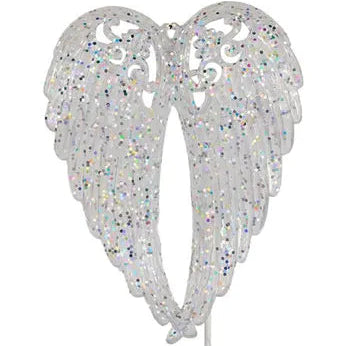 5.75"L X 4.5"W WING W/PICK, 15"OAL - CLEAR/LASER SILVER - MF3957