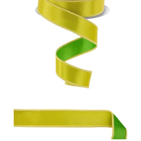 1.5"X10YD SATIN FUSED - D'LUX - YELLOW/FRESH GREEN - LX4001J2