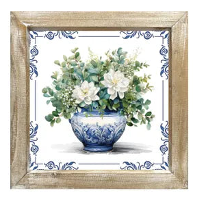 8"SQ CHINOISERIE POT - WHITE - AP041899-W