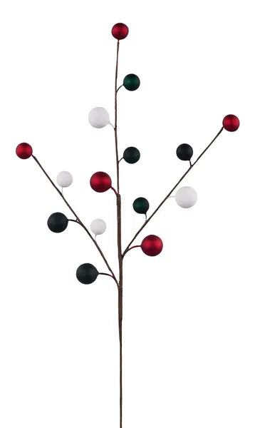 20"L METALLIC BERRY SPRAY - BURGUNDY/HUNTER GREEN/WHITE - EC5840F3