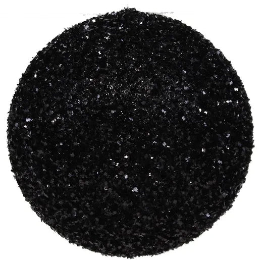 6"DIA GLITTER BALL ORANAMENT - BLACK - XJ430202
