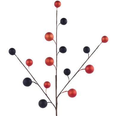 20"L METALLIC BERRY SPRAY - BLACK/ORANGE - EC5840H4