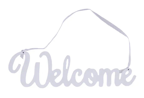 15.25"W X 4.5"H WELCOME - WHITE - AB239127